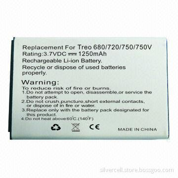 PDA Li-ion Battery Pack for Palm PRE Tewo 680 with1,250mAh Capacity